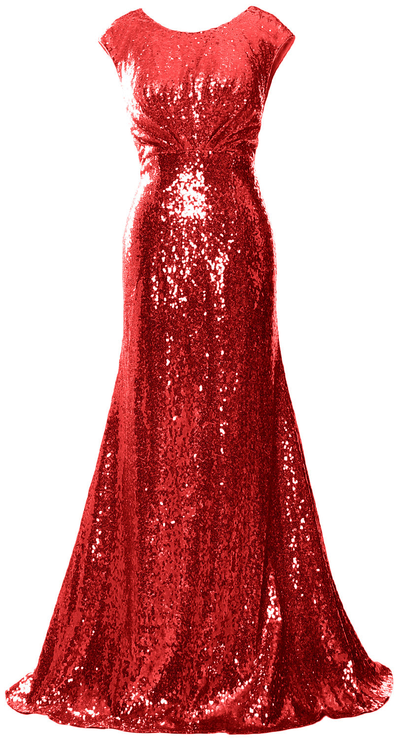 MACloth Damen Kleider für die Brautmutter mit Flügelärmeln und Pailletten, formelles Brautjungfernkleid