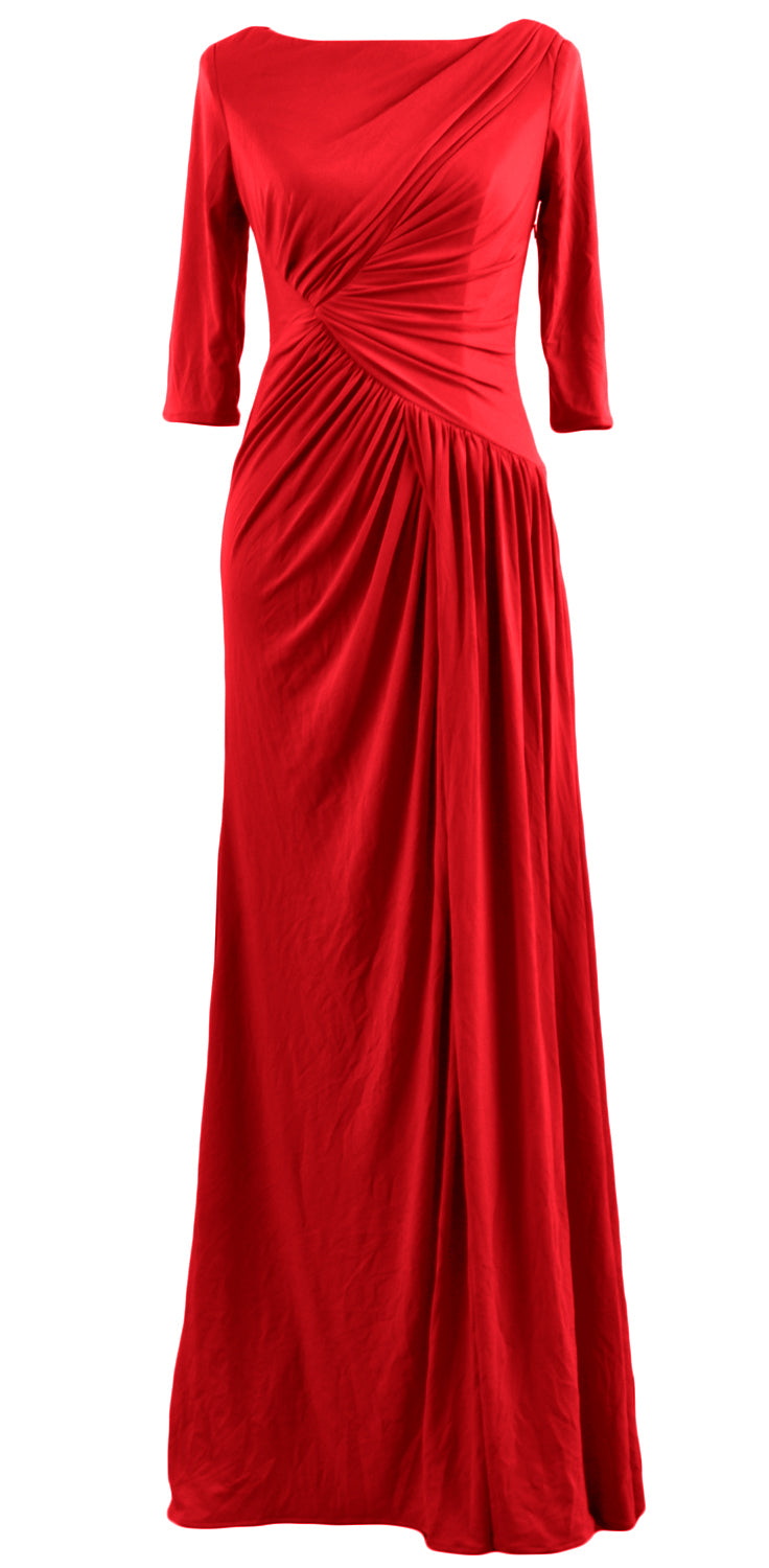 MACloth Damen Kleider für die Mutter der Braut, Halbarm, lang, Abendkleid, Partykleid