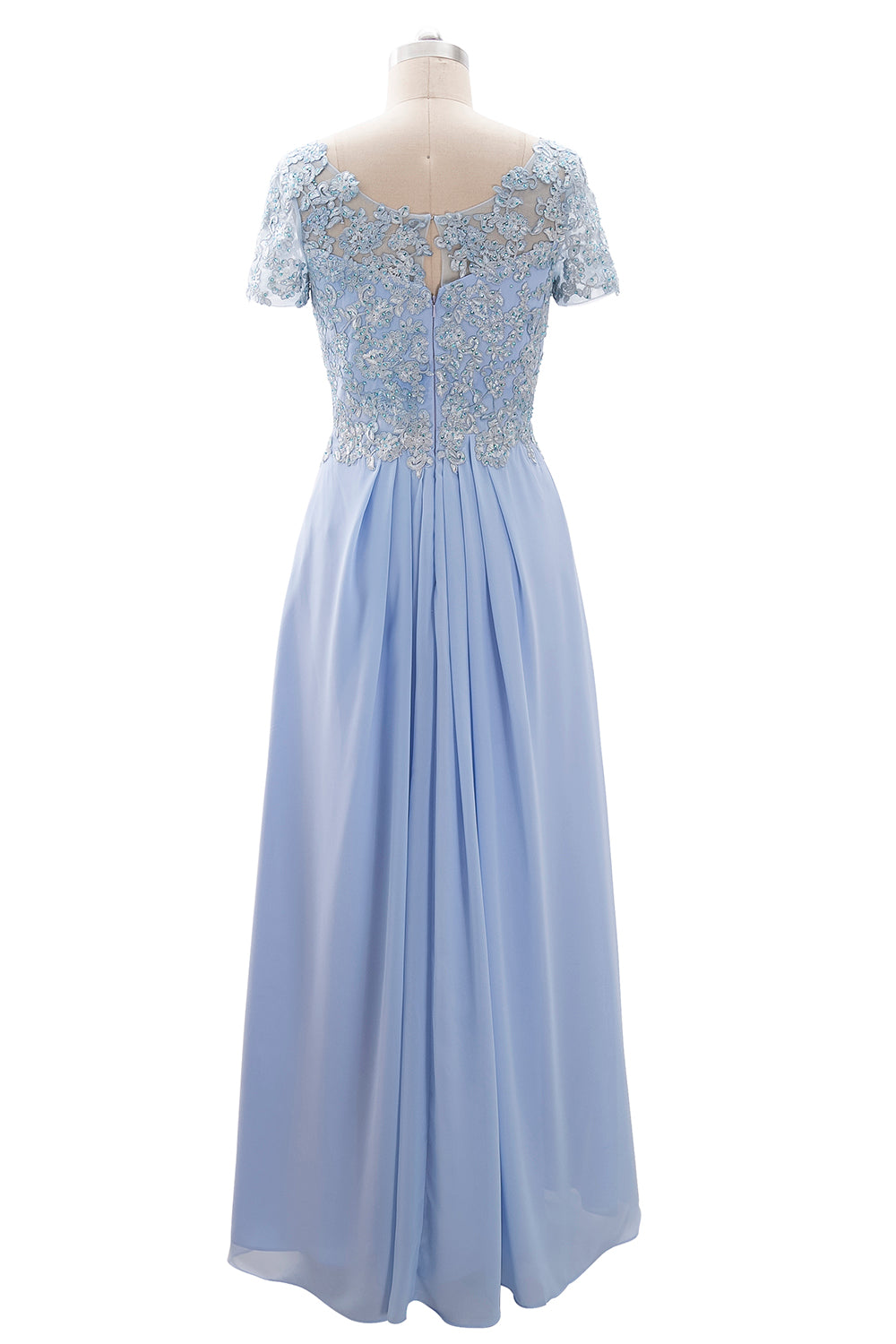 MACloth Damen Kleider für die Brautmutter, kurzärmlig, Spitze, für Hochzeit, Abendkleid