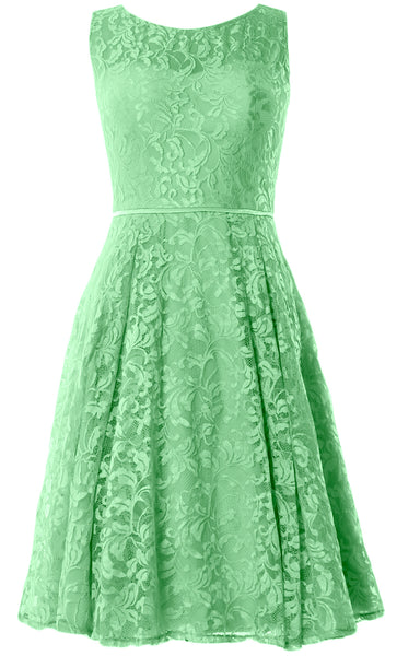 MACloth Women Lace Cocktail Dresses Vintage Short Wedding Party Guest Mother