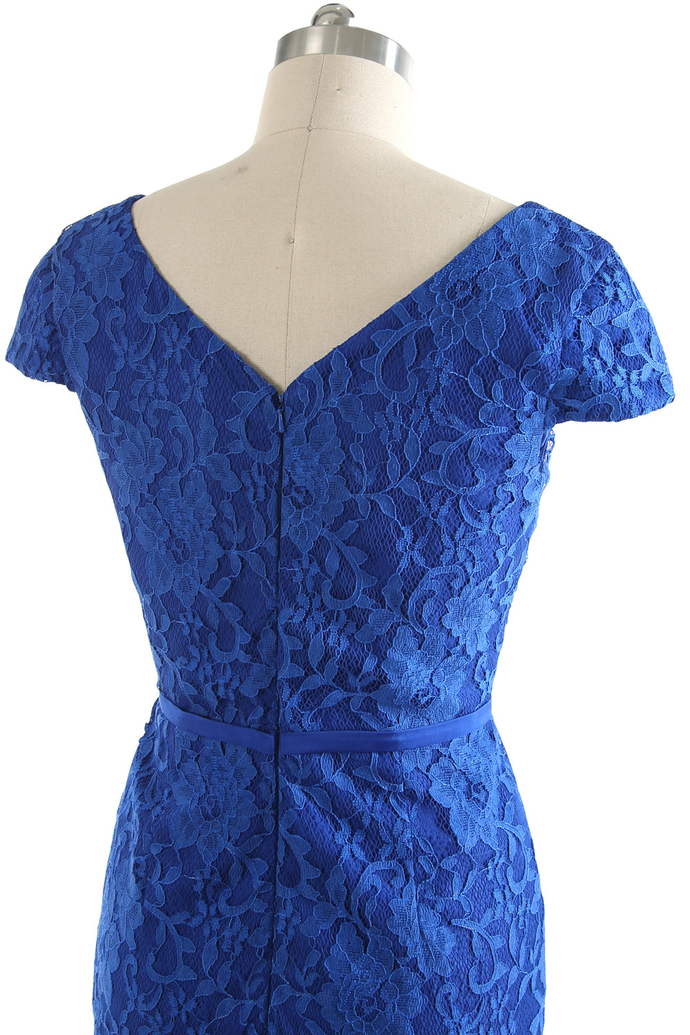 MACloth Women Vintage Short Lace Cap Sleeve Mother of Bride Dress Wedding Party