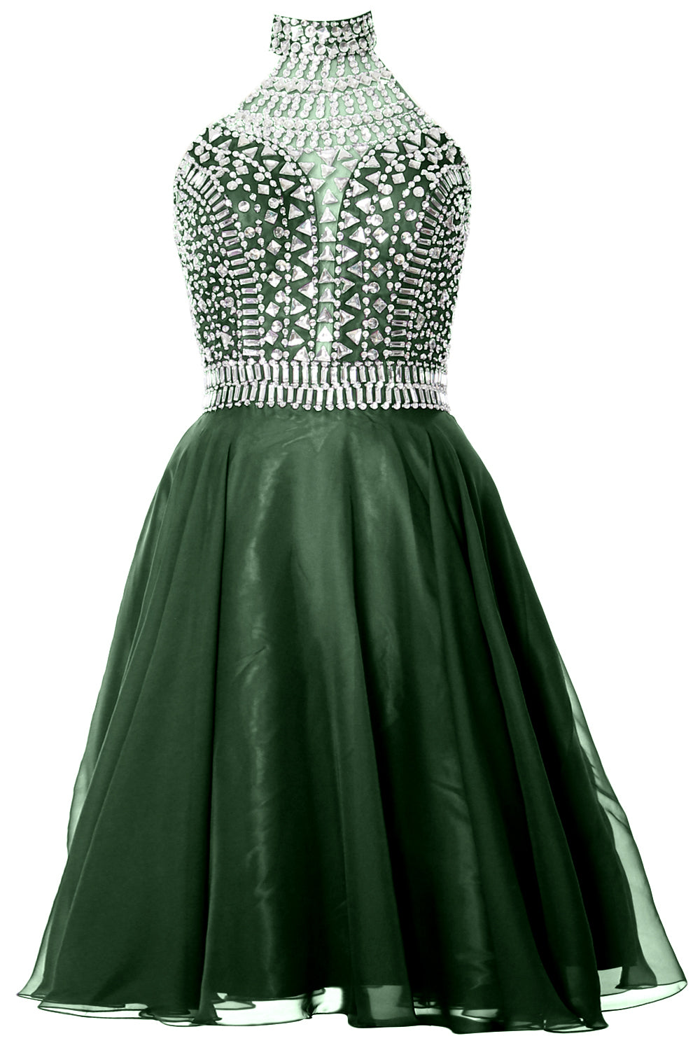 Vestido de fiesta de graduación con cuello alto y cuello halter de MACloth