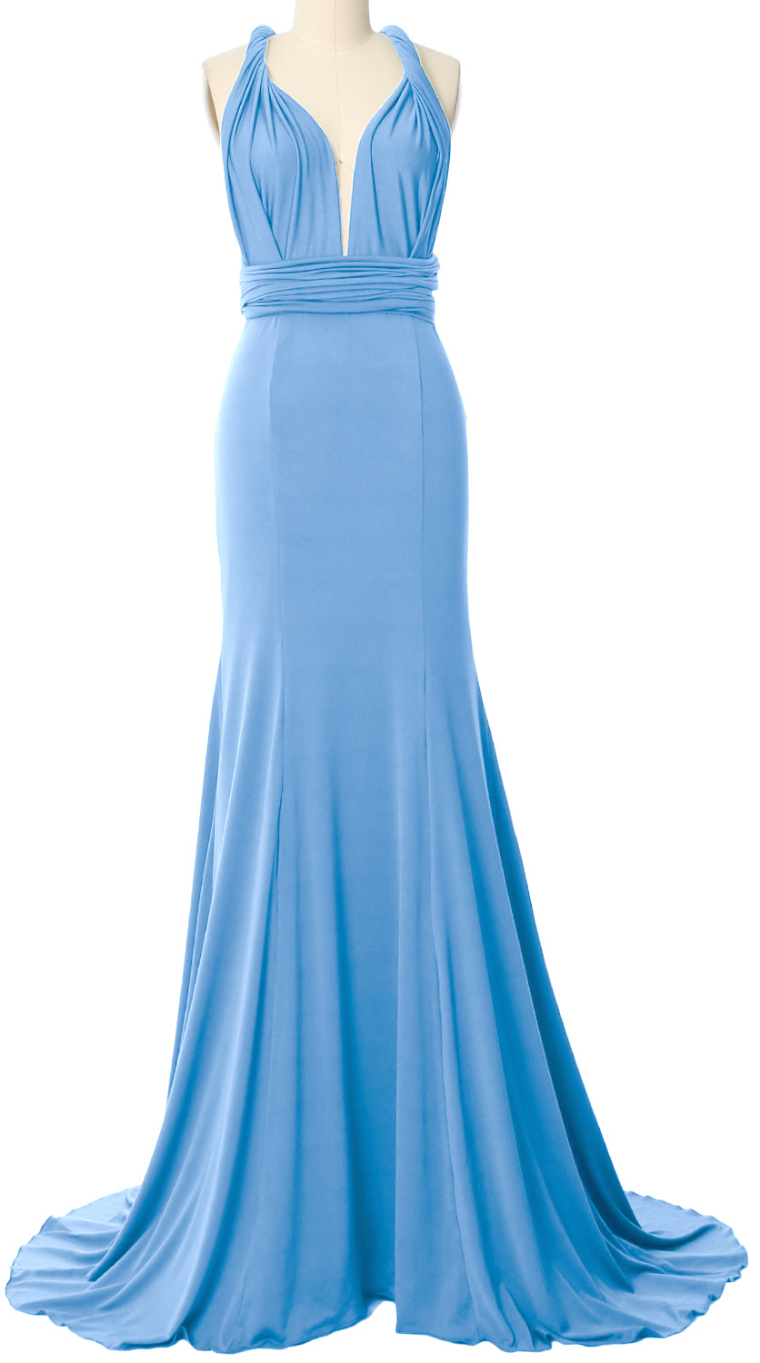 MACloth Convertible Wrap Multi Way Bridesmaid Dress Maxi Evening Formal Gown