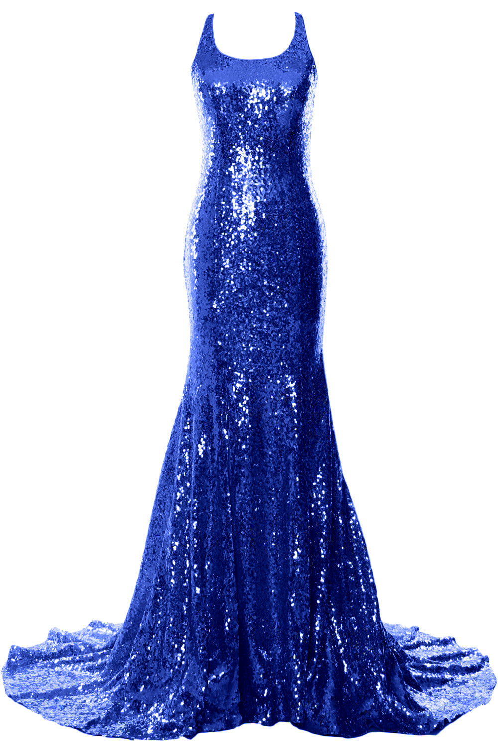 MACloth Vestidos de fiesta de sirena sin mangas con lentejuelas para fiesta de bodas Vestido de noche formal