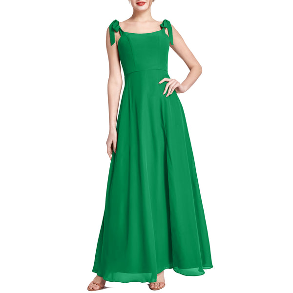 MACloth Women Chiffon aline Long Lovely Wedding Party Bridesmaid Dresses