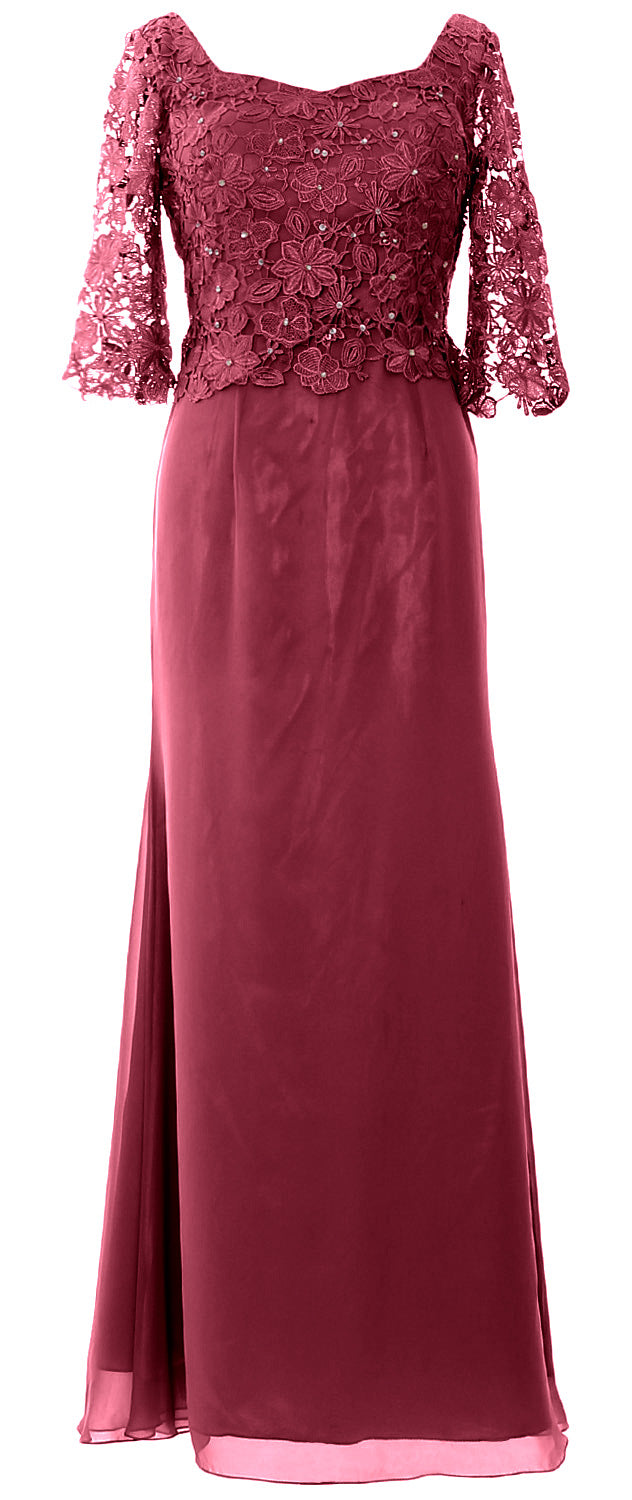 MACloth Damen Kleider für die Brautmutter, Halbarm, Spitze, formelles Abendkleid