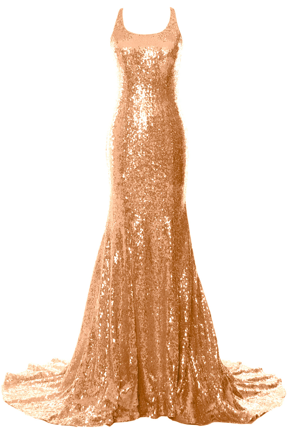 MACloth Vestidos de fiesta de sirena sin mangas con lentejuelas para fiesta de bodas Vestido de noche formal