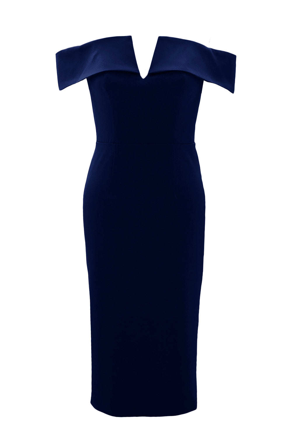 MACloth Women Sexy V Neck Off Shoulder Evening Bodycon Club Midi Cocktail Dress