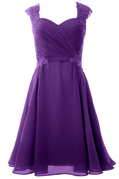 MACloth Women Cap Sleeve Cocktail Dress 2017 Short Wedding Party Formal Gown
