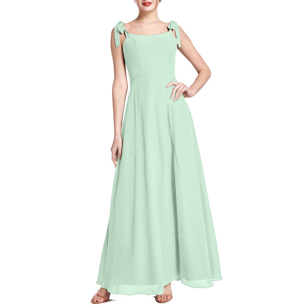 MACloth Women Chiffon aline Long Lovely Wedding Party Bridesmaid Dresses