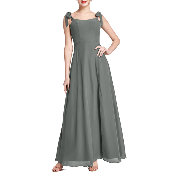 MACloth Women Chiffon aline Long Lovely Wedding Party Bridesmaid Dresses