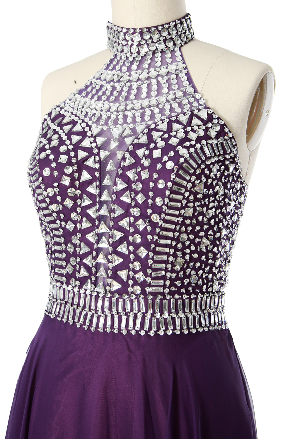 Vestido de fiesta de graduación con cuello alto y cuello halter de MACloth