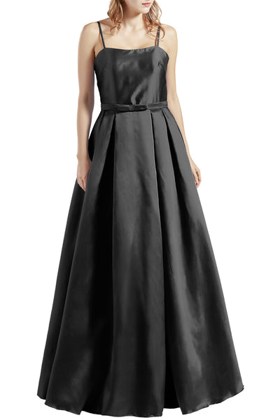 MACloth Women Long Sleeveless Satin Prom Party Dresses Homecoming Evening Gown