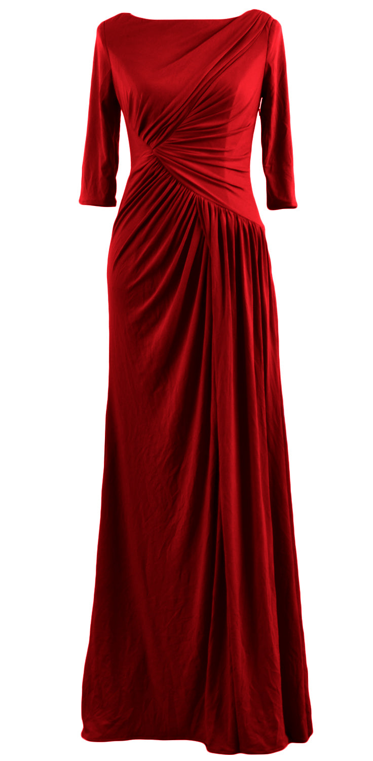 MACloth Damen Kleider für die Mutter der Braut, Halbarm, lang, Abendkleid, Partykleid