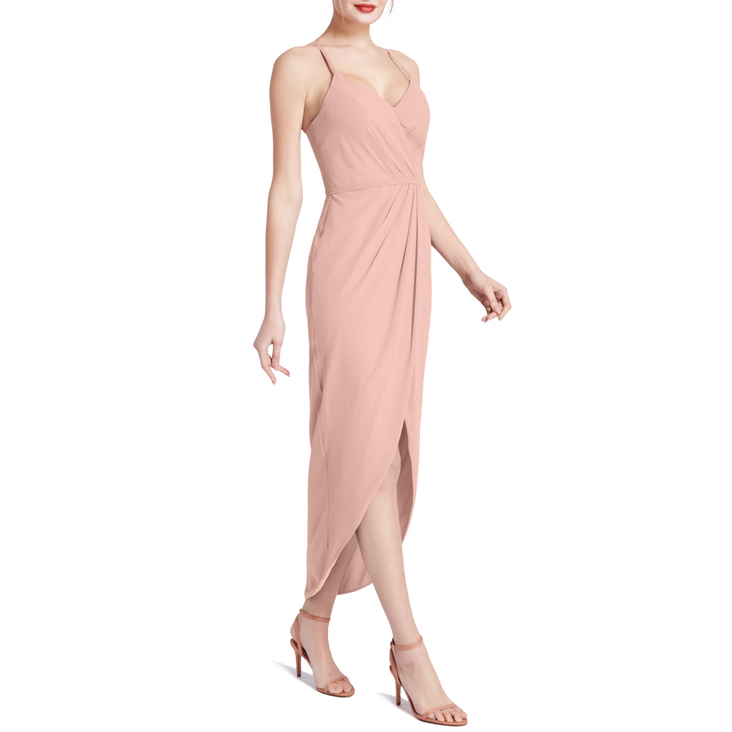 MACloth Damen Hi Lo Sweetheart Wickelkleid Casual Party Cocktailkleid Halbformell