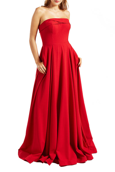 MACloth Women Prom Dresses Strapless Long Formal Evening Military Ball Gown