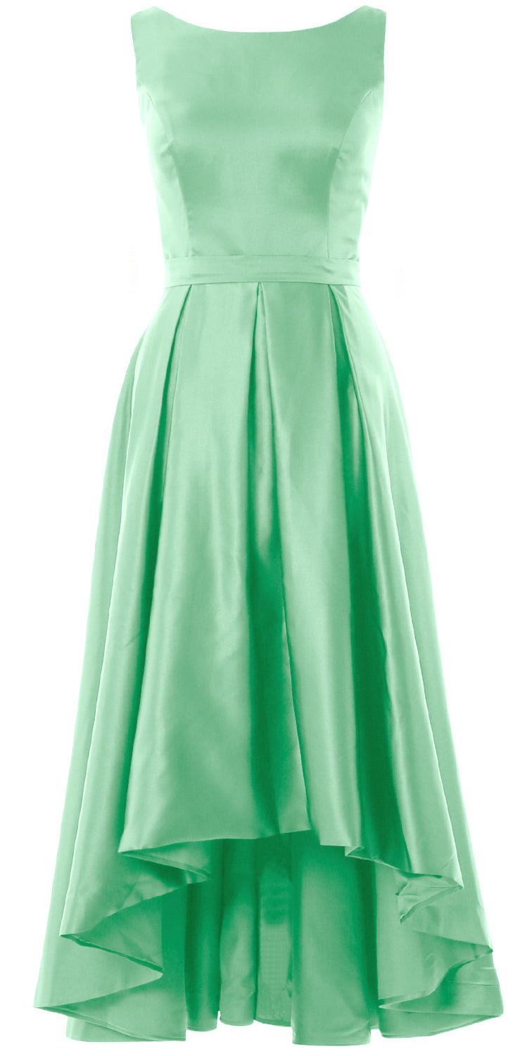 MACloth Hi-Lo Brautjungfernkleider Ärmellos Cocktail Hochzeit Party Abendkleid