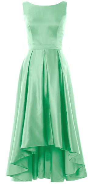 MACloth Hi-Lo Bridesmaid Dresses Sleeveless Cocktail Wedding Party Formal Gown