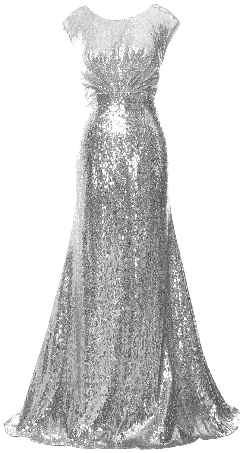 MACloth Women Mother of Bride Dresses Cap Sleeves Sequin Bridesmaid Fo MACloth Women Mother of Bride Dresses Cap Sleeves Sequin Bridesmaid Fo