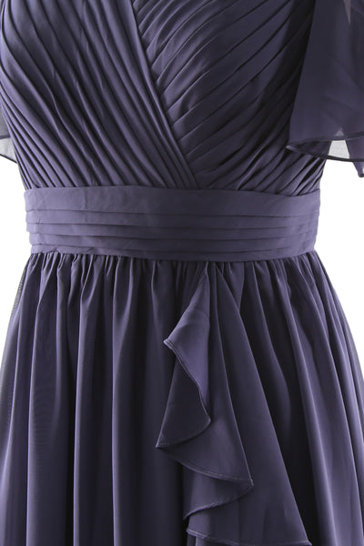 MACloth Mother of the Bride Dresses with Sleeves V Neck Long Wedding Formal Gown