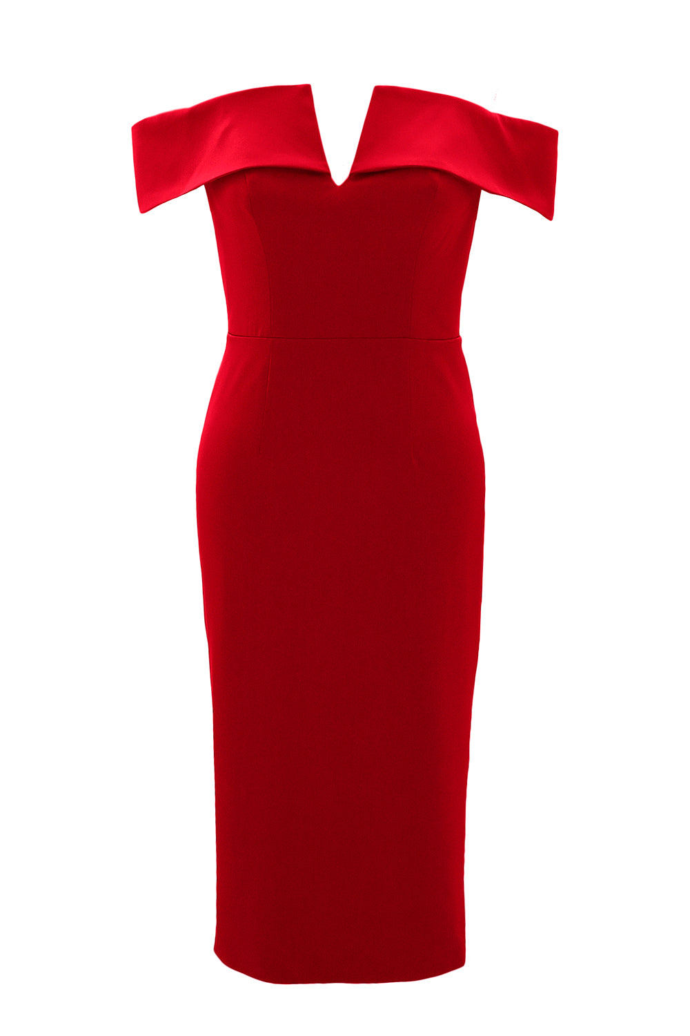 MACloth Women Sexy V Neck Off Shoulder Evening Bodycon Club Midi Cocktail Dress