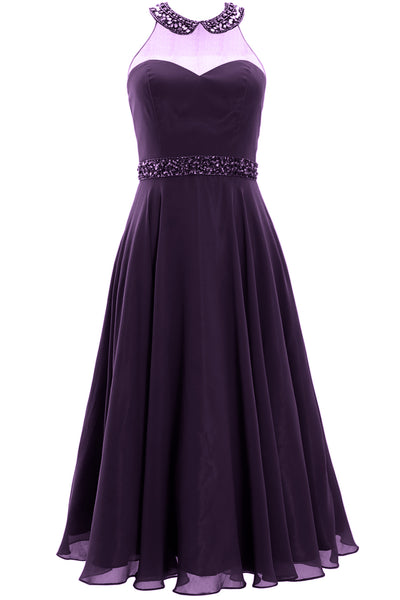 MACloth Women 2019 Beaded Short Prom Homecoming Cocktail Dress tea length midi