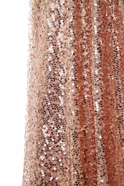 MACloth Elegant Sequin Long Bridesmaid Dress Simple Prom Gown Evening Gown