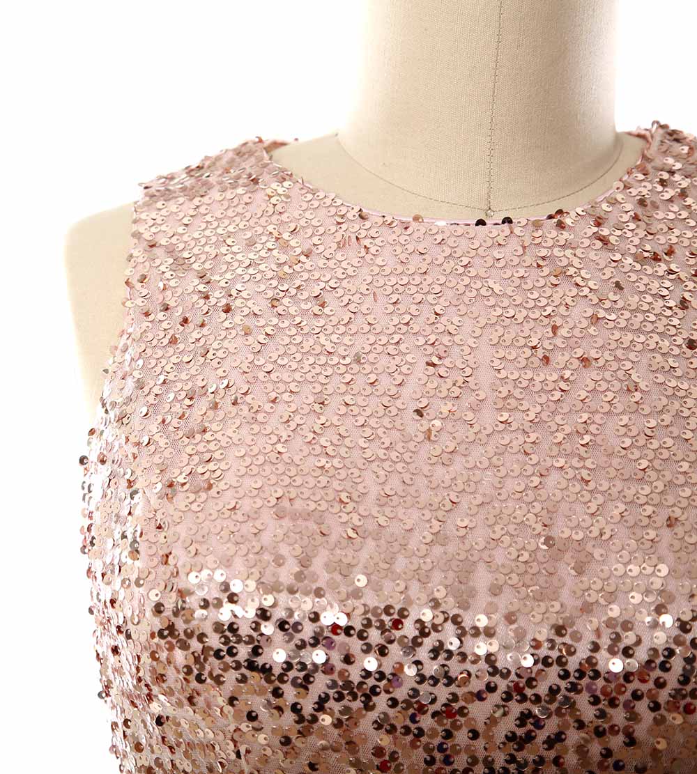 MACloth Elegant Sequin Long Bridesmaid Dress Simple Prom Gown Evening Gown