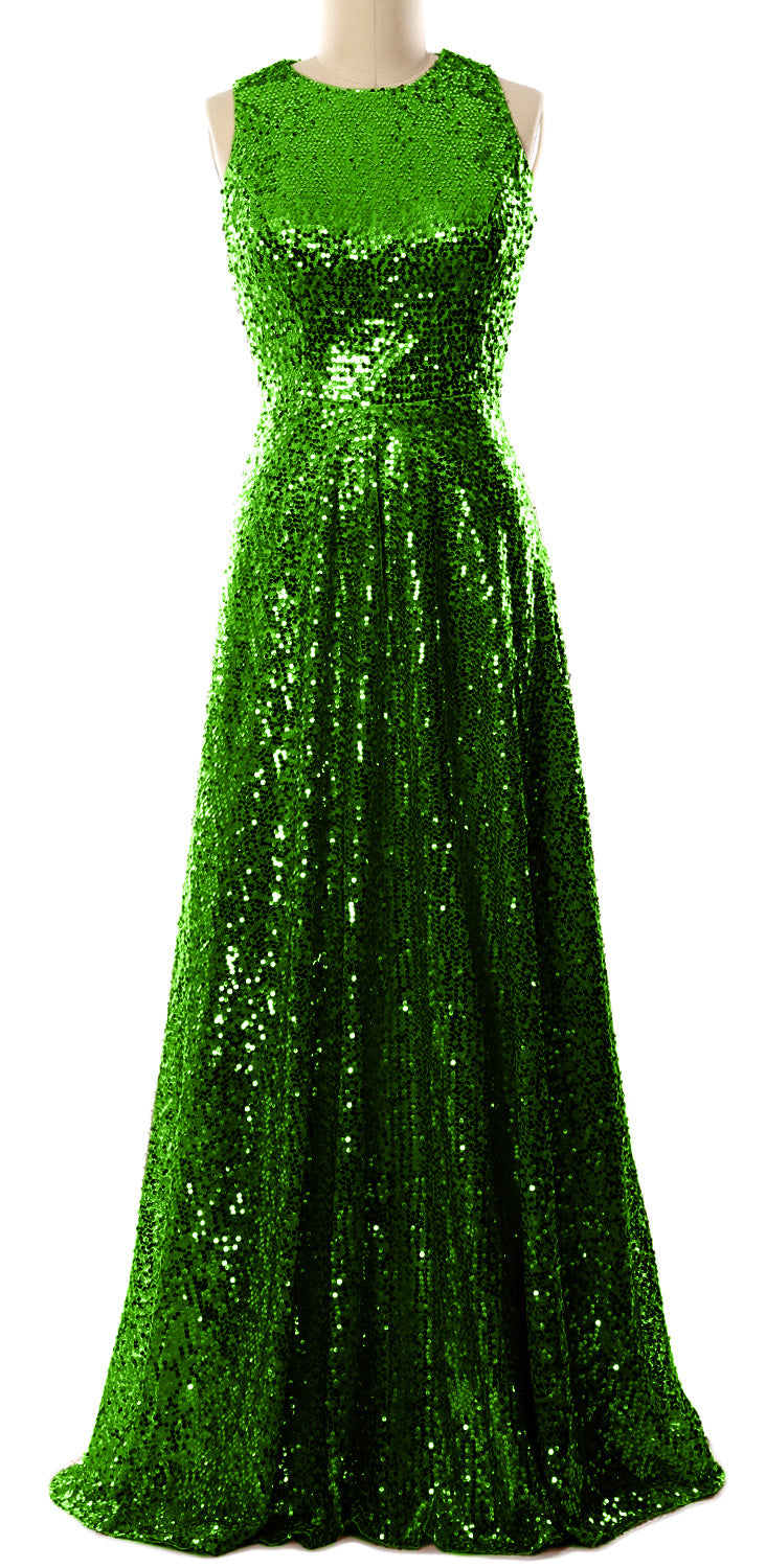 MACloth Elegant Sequin Long Bridesmaid Dress Simple Prom Gown Evening MACloth Elegant Sequin Long Bridesmaid Dress Simple Prom Gown Evening