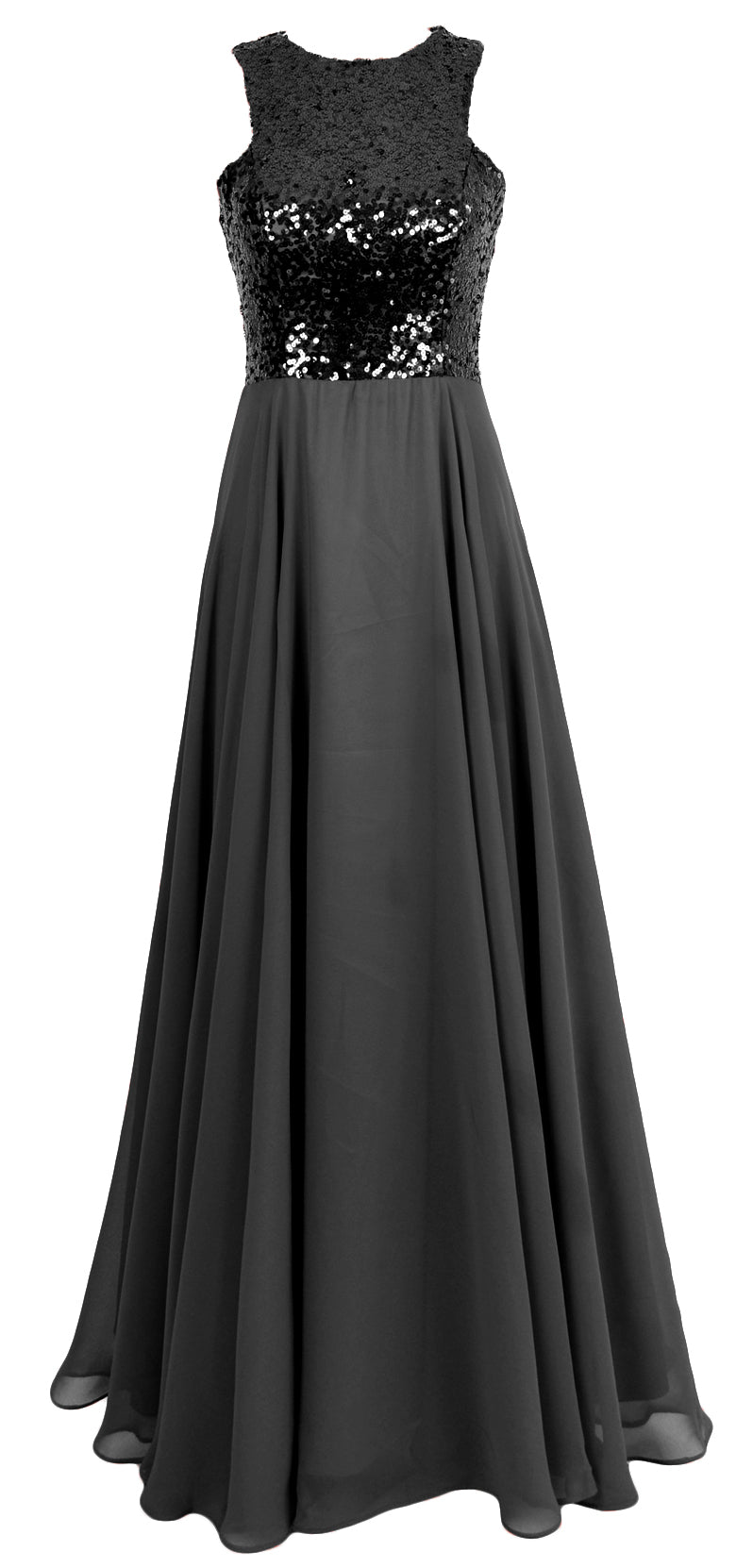 Vestido largo de gasa con lentejuelas para dama de honor de MACloth para mujer, vestido formal de noche para boda