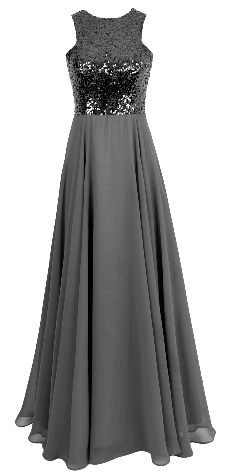 Vestido largo de gasa con lentejuelas para dama de honor de MACloth para mujer, vestido formal de noche para boda