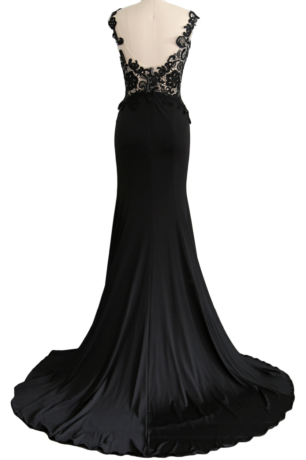 MACloth Damen Meerjungfrau Langes Ballkleid 2017 Spitze Jersey Formelle Party Abendkleid