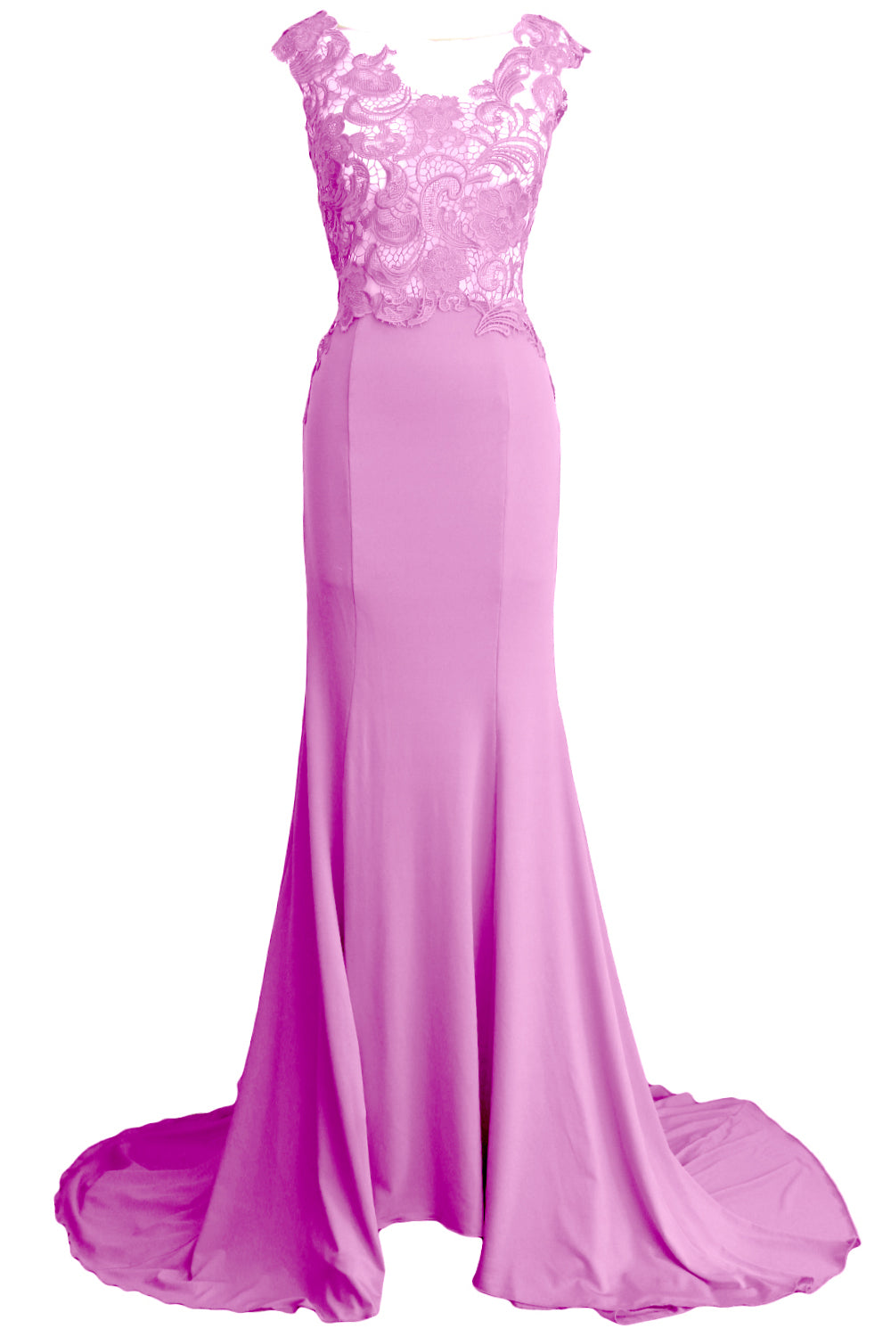 MACloth Damen Meerjungfrau Langes Ballkleid 2017 Spitze Jersey Formelle Party Abendkleid