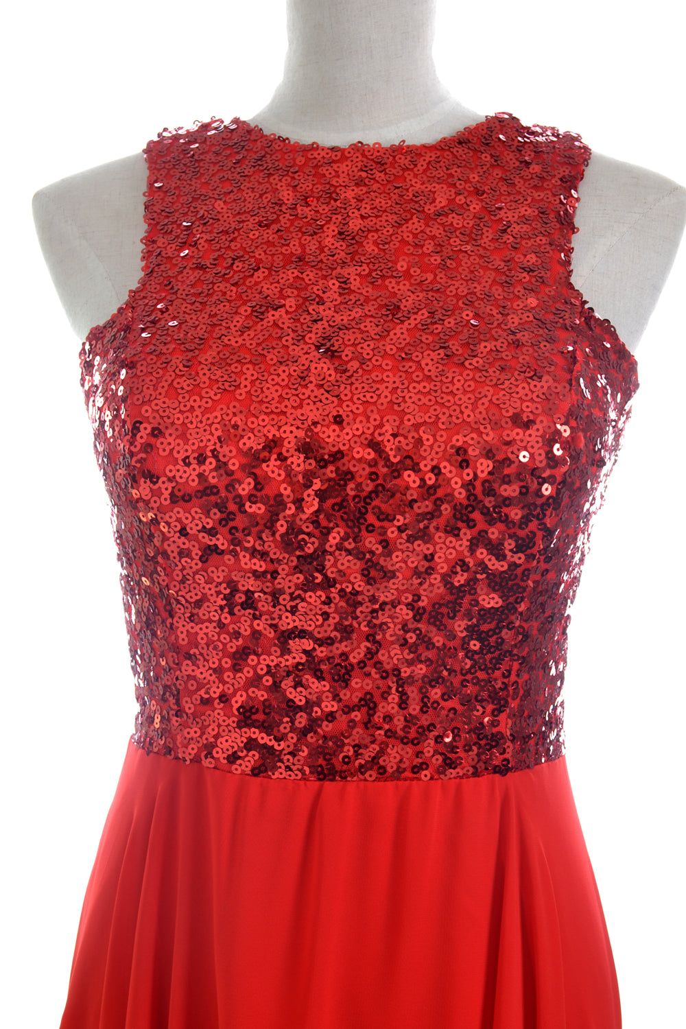 MACloth Elegant Sequin Chiffon Prom Homecoming Dress Short Bridesmaid Gown