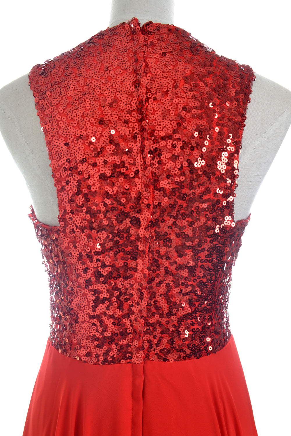 MACloth Elegant Sequin Chiffon Prom Homecoming Dress Short Bridesmaid Gown