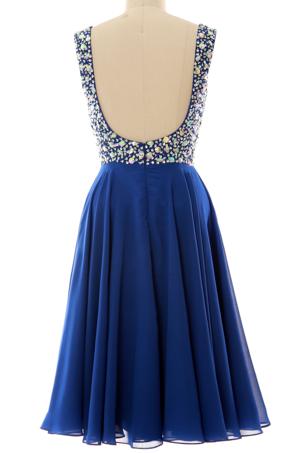 MACloth Elegantes Cocktailkleid mit Trägern aus Chiffon, kurz, für Hochzeiten, Partys und formelle Anlässe