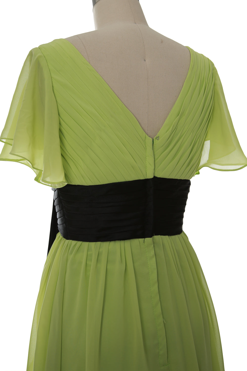 MACloth Women V Neck Evening Gown Short Sleeve Long Mother of The Bride Dress