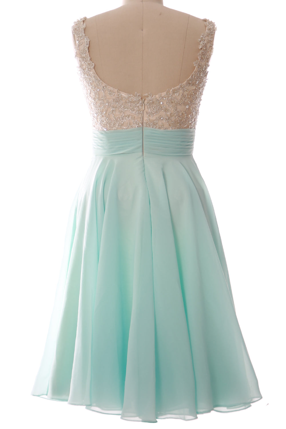 MACloth Damen-Ballkleid mit Trägern, kurz, Spitze, Chiffon, für Hochzeit, Party, formelles Kleid