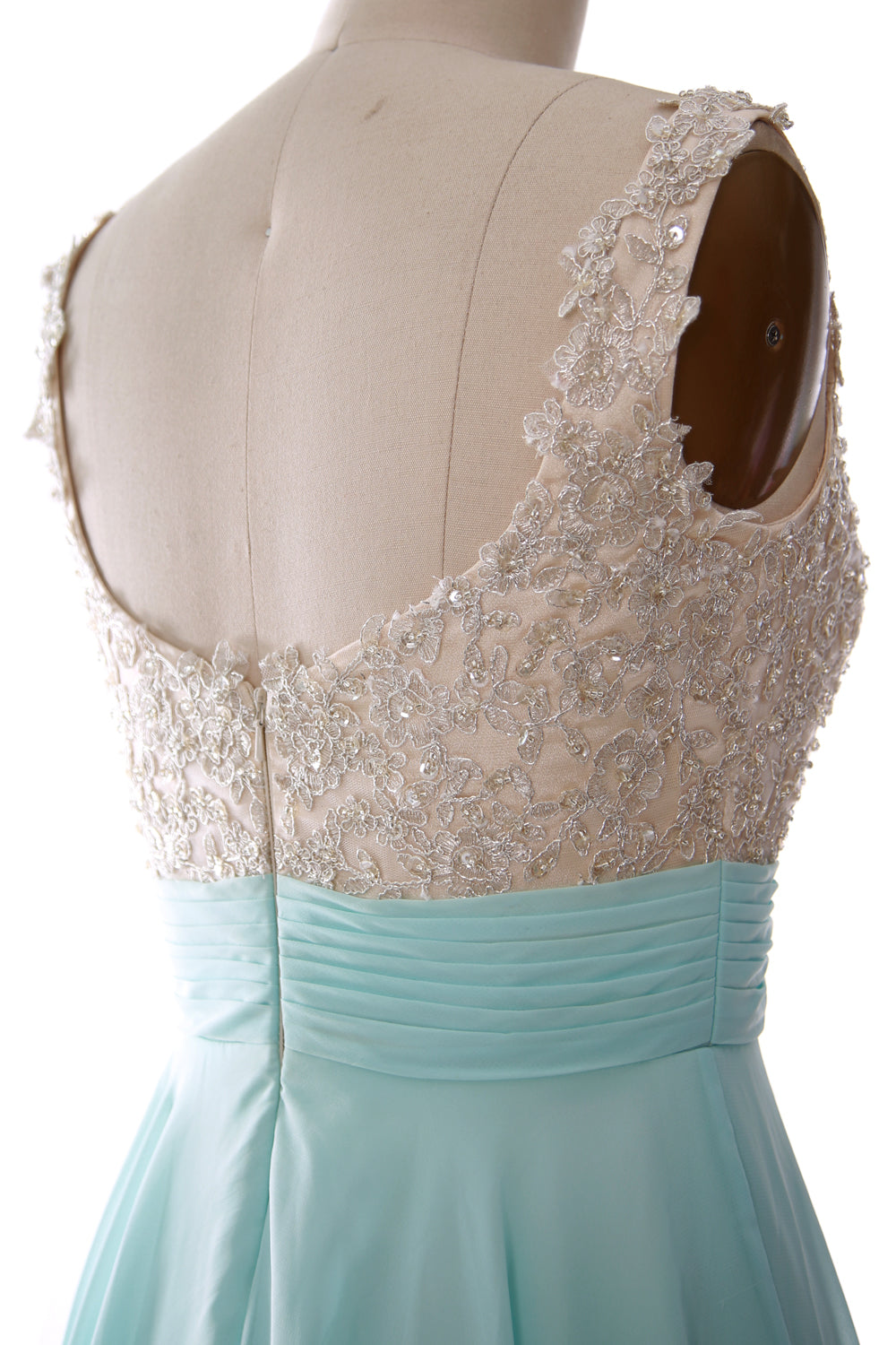 MACloth Damen-Ballkleid mit Trägern, kurz, Spitze, Chiffon, für Hochzeit, Party, formelles Kleid