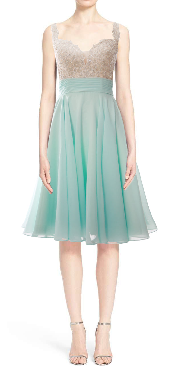 MACloth Damen-Ballkleid mit Trägern, kurz, Spitze, Chiffon, für Hochzeit, Party, formelles Kleid