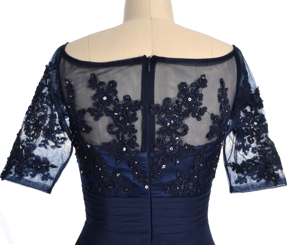 MACloth Damen Schulterfreies, kurzes Kleid für die Brautmutter, Cocktailkleid