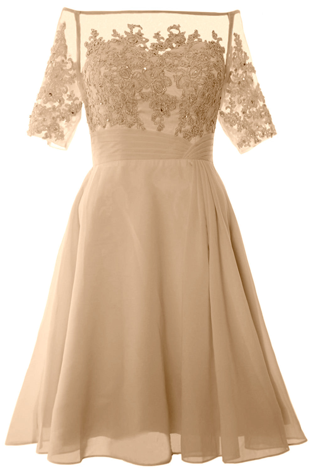 MACloth Damen Schulterfreies, kurzes Kleid für die Brautmutter, Cocktailkleid