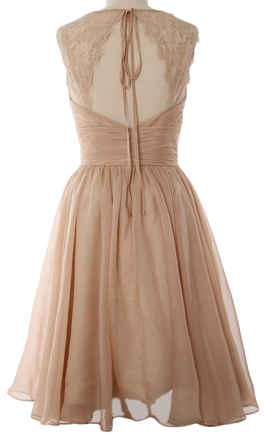 MACloth Elegant Short Bridesmaid Dress Vintage Chiffon Wedding Party Formal Gown