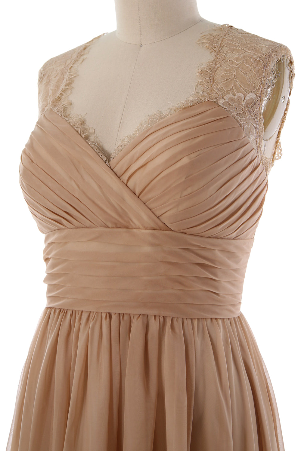 MACloth Elegant Short Bridesmaid Dress Vintage Chiffon Wedding Party Formal Gown