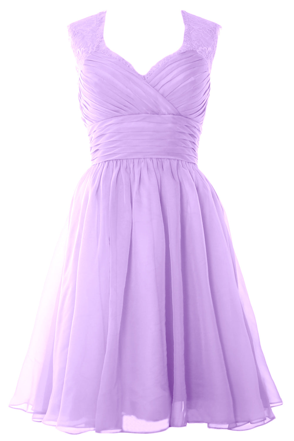 MACloth Elegant Short Bridesmaid Dress Vintage Chiffon Wedding Party Formal Gown