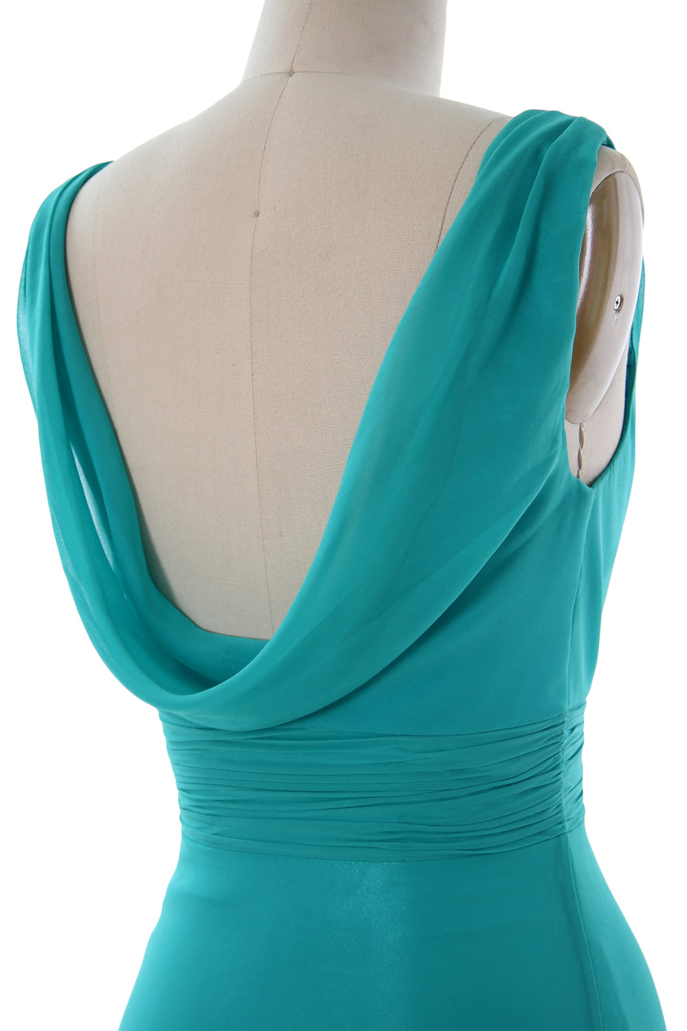 MACloth Elegant Cowl Neck Cocktail Dress Short Wedding Party Bridesmaid Gown