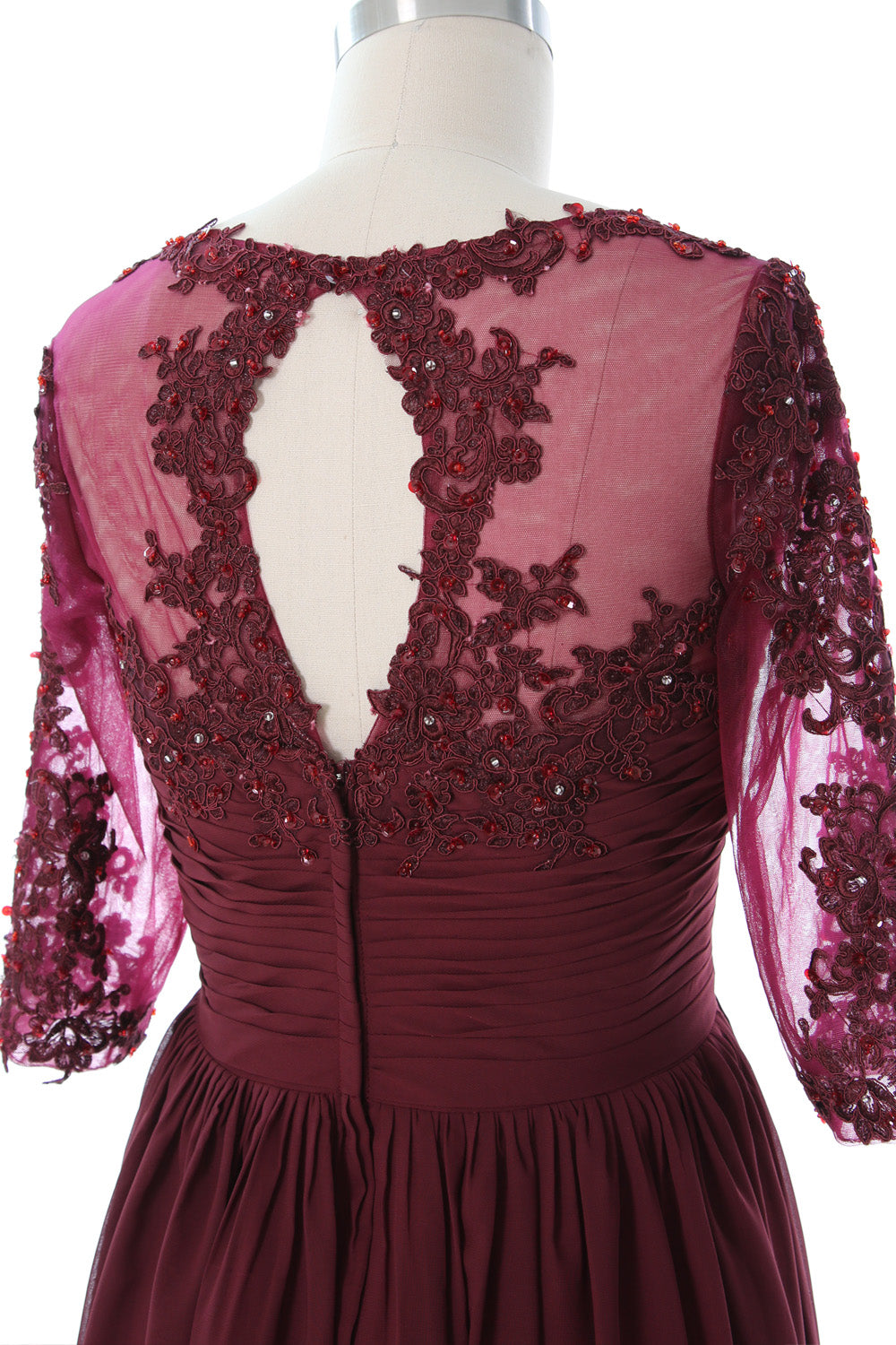 Vestido de cóctel formal midi de MACloth para mujer, vestido de encaje de media manga para madre de la novia