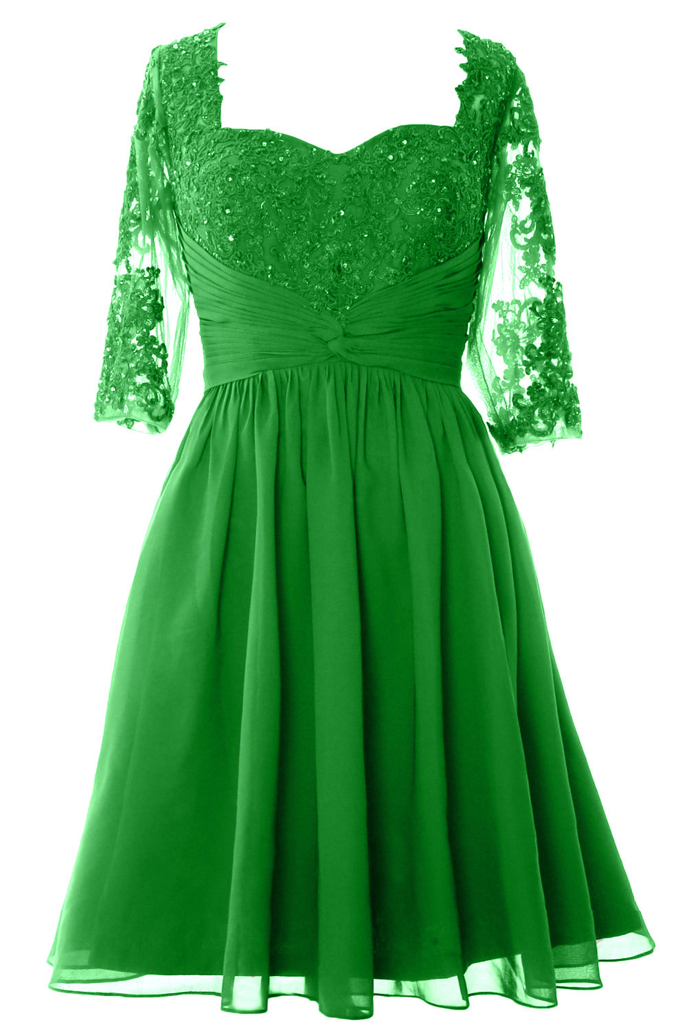 Vestido de cóctel formal midi de MACloth para mujer, vestido de encaje de media manga para madre de la novia