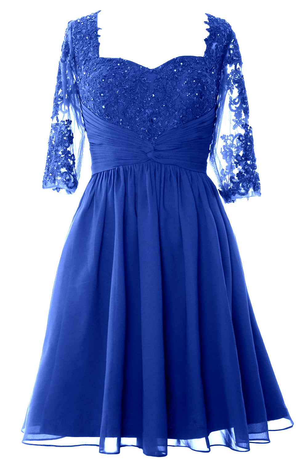 Vestido de cóctel formal midi de MACloth para mujer, vestido de encaje de media manga para madre de la novia