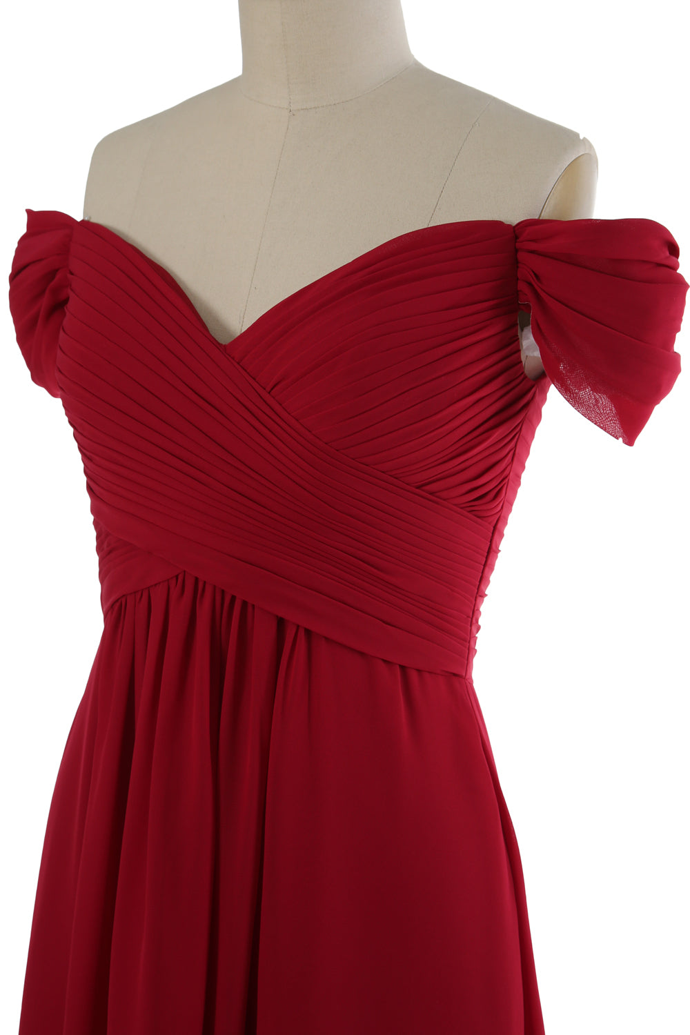 MACloth Women Off The Shoulder Long Prom Dress Chiffon Wedding Party Formal Gown